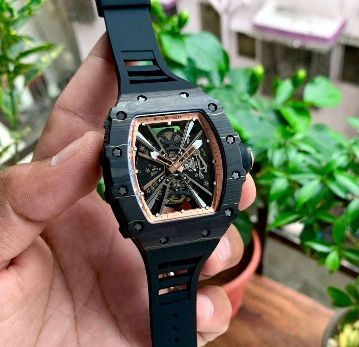 Richard Mille RM 12-01 Watch – Rose Gold Accent Edition