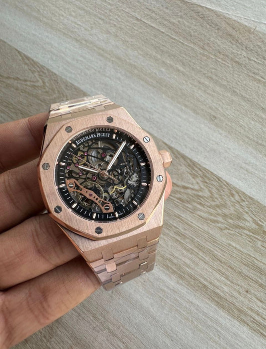 Audemars Piguet Royal Oak Inspired Skeleton Watch – Rose Gold Edition