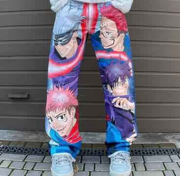 [VERY RARE] Custom Anime JJK Jeans| Rare Finds Fits