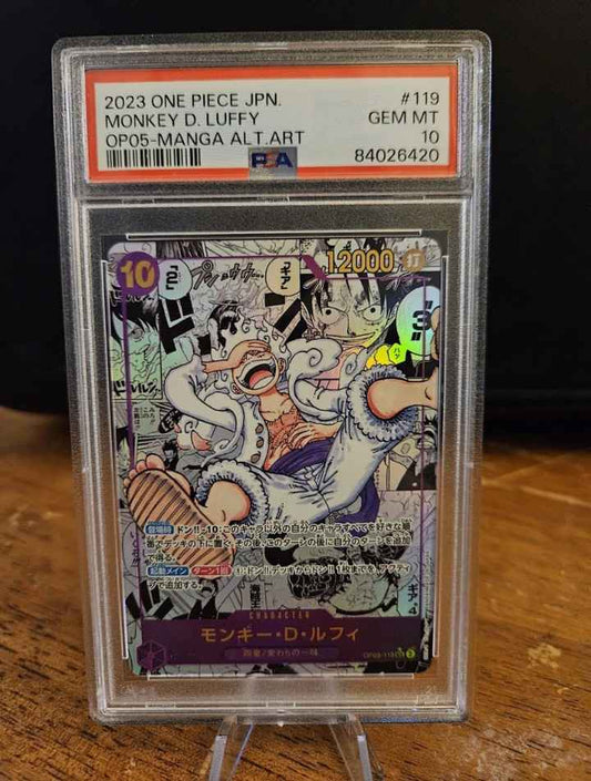 2023 One Piece OP05 Manga Alternate Art #119 Monkey D Luffy PSA 10