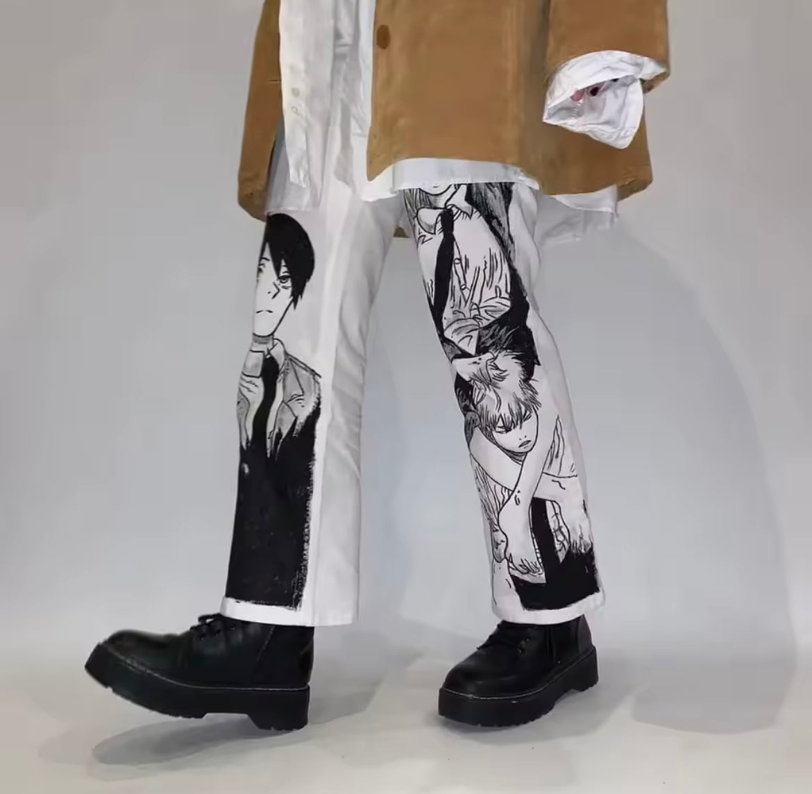 [VERY RARE] Custom Chainsaw Man All White Jeans | Rare Finds Fits