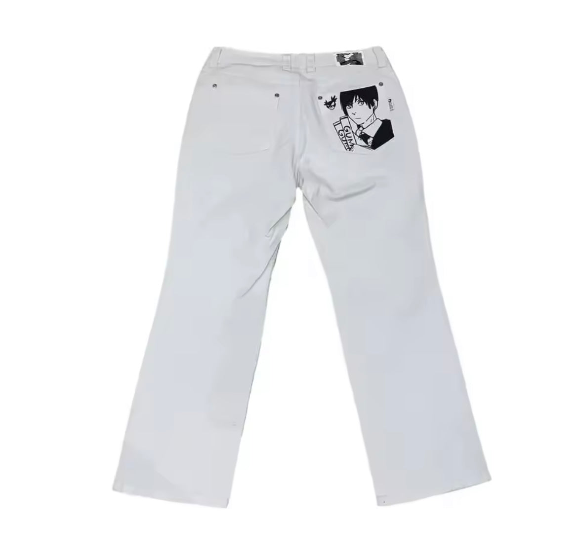 [VERY RARE] Custom Chainsaw Man All White Jeans | Rare Finds Fits