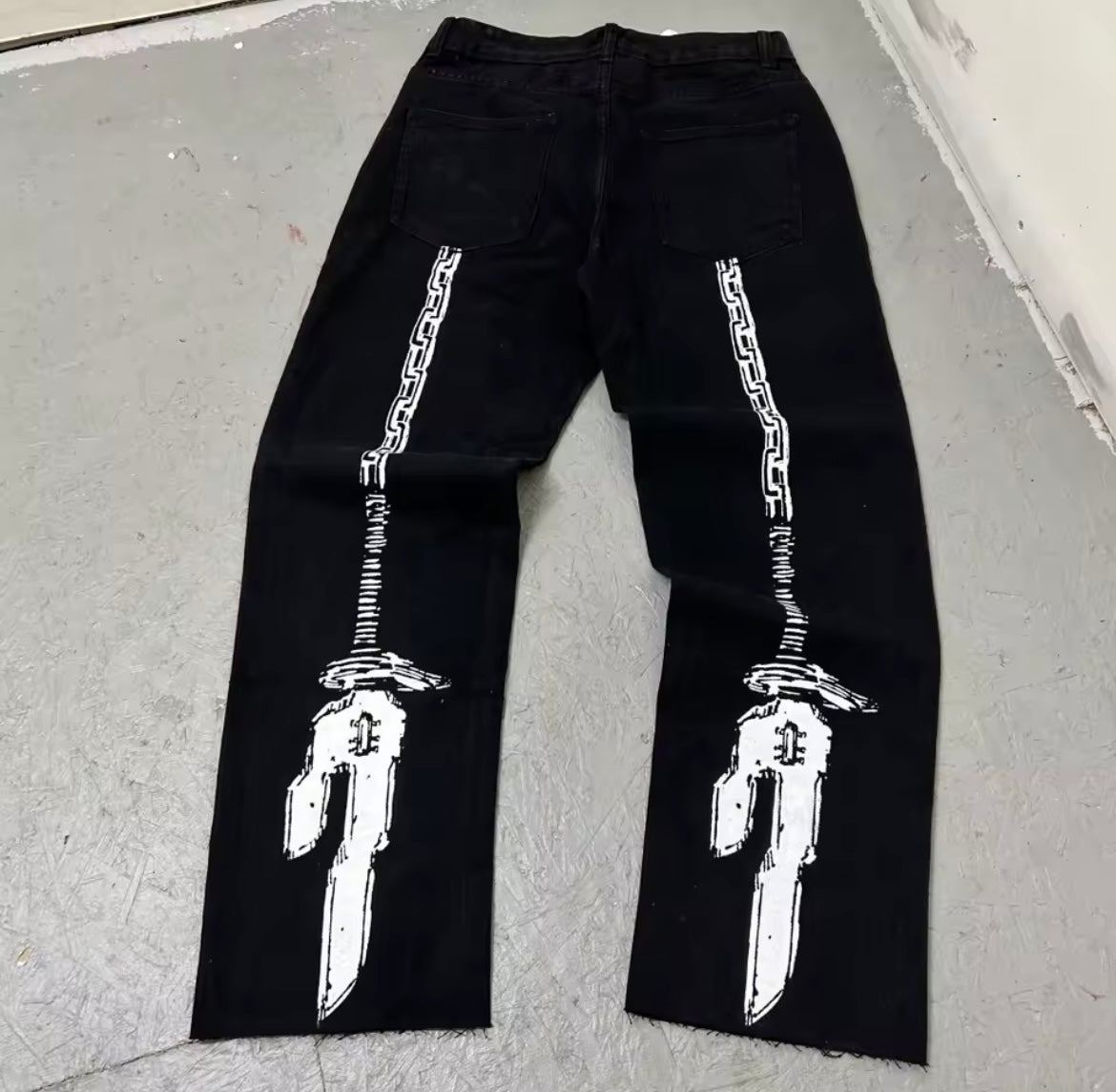 [VERY RARE] Custom Anime JJK Black Toji Jeans | Rare Finds Fits