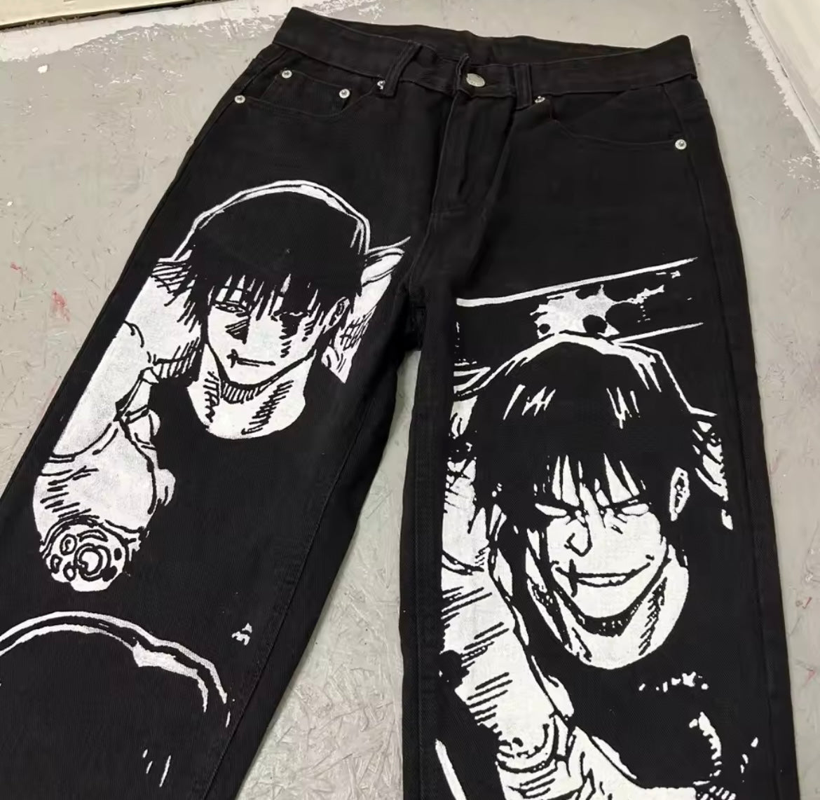 [VERY RARE] Custom Anime JJK Black Toji Jeans | Rare Finds Fits