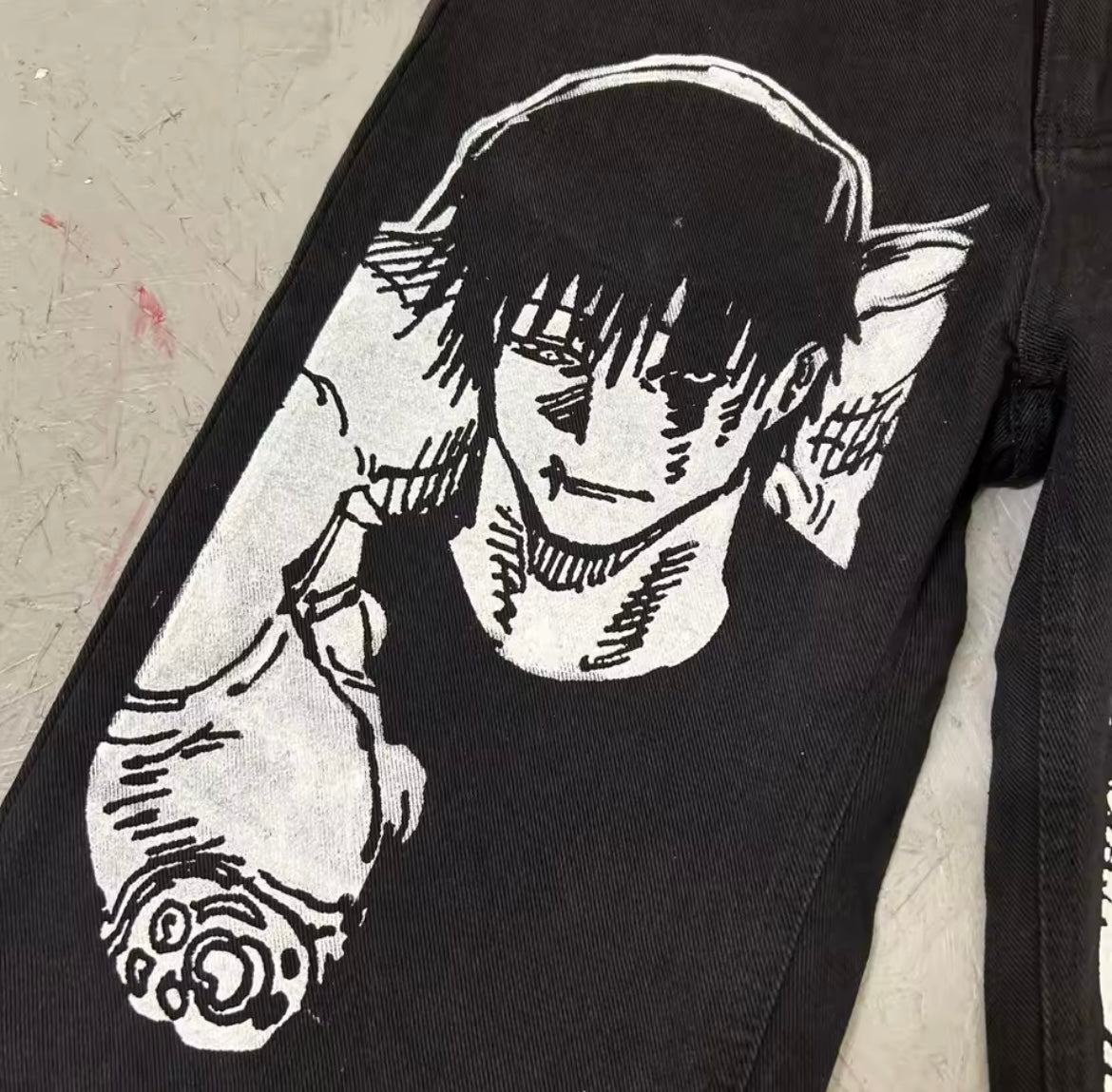 [VERY RARE] Custom Anime JJK Black Toji Jeans | Rare Finds Fits