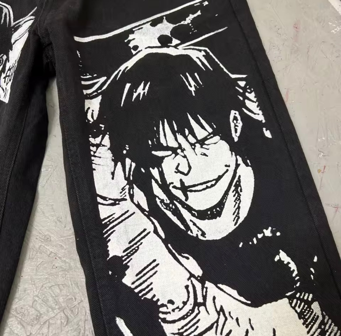 [VERY RARE] Custom Anime JJK Black Toji Jeans | Rare Finds Fits