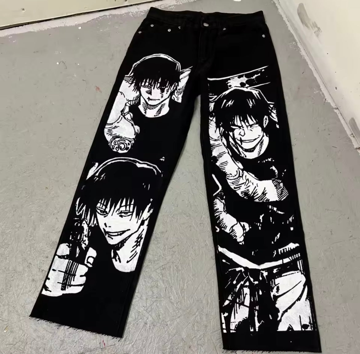 [VERY RARE] Custom Anime JJK Black Toji Jeans | Rare Finds Fits