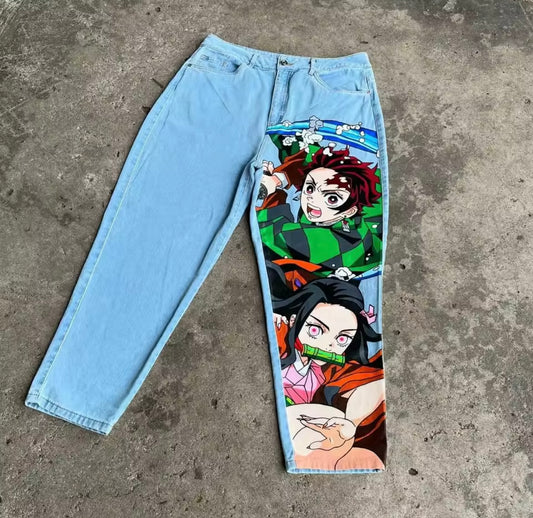 [VERY RARE] Custom Tanjiro Kamado Jeans | Rare Finds Fits