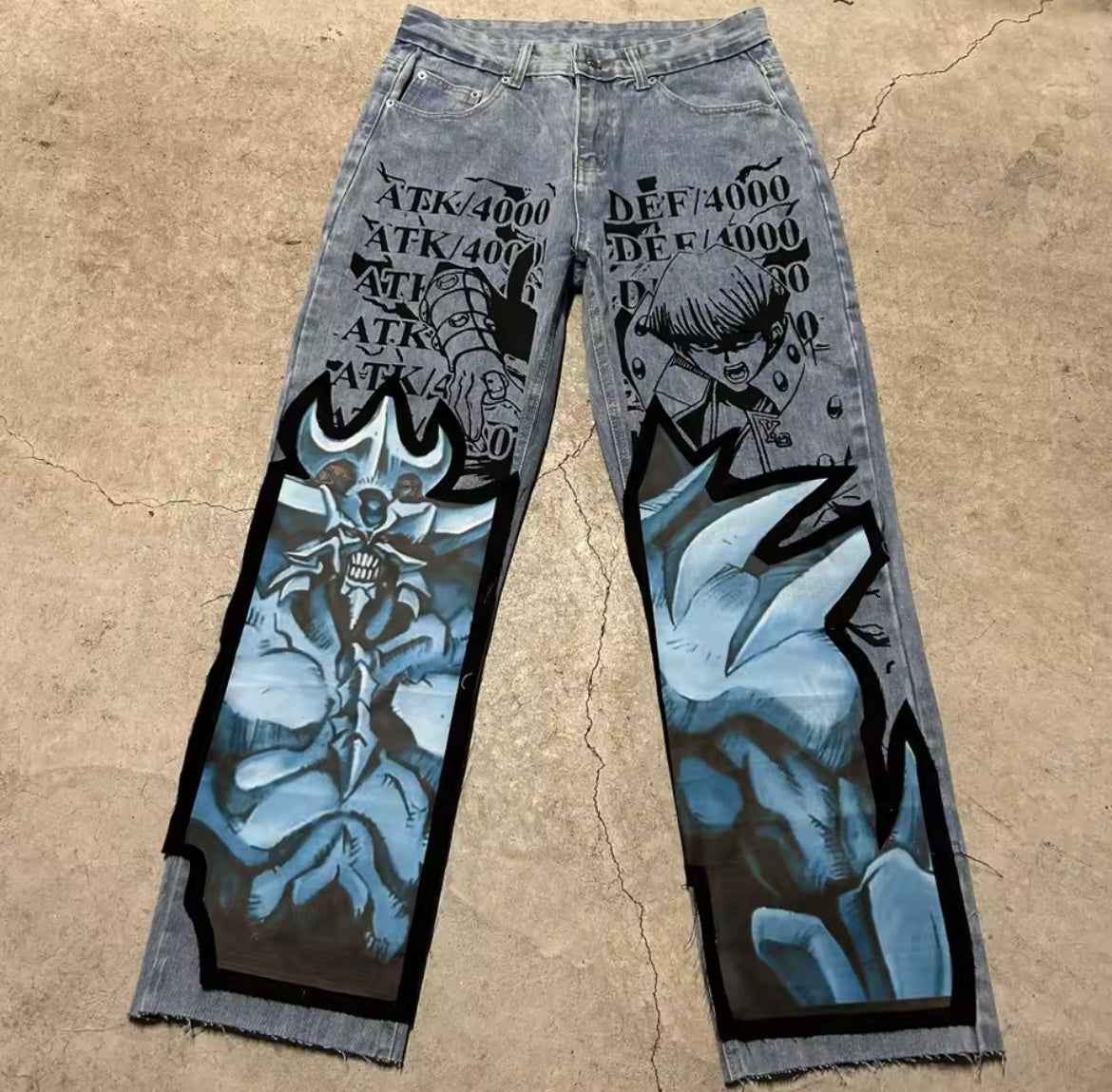 [VERY RARE] Custom Anime Obelisk the Tormentor Jeans | Rare Finds Fits