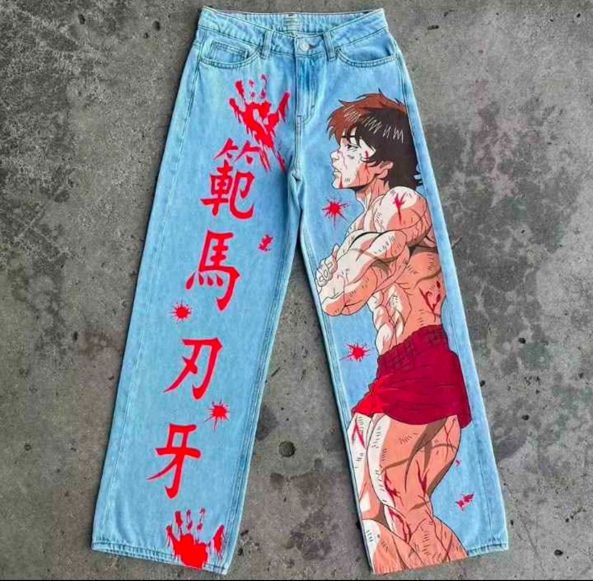 [VERY RARE] Custom Anime Baki Jeans | Rare Finds Fits