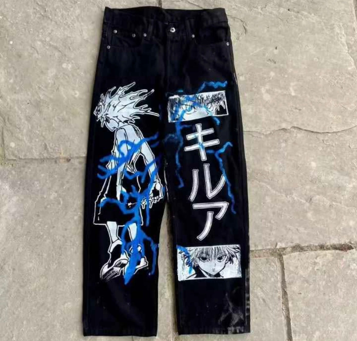 [VERY RARE] Custom Anime HXH Killua Jeans | Rare Finds Fits