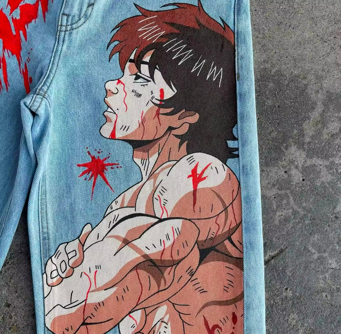 [VERY RARE] Custom Anime Baki Jeans | Rare Finds Fits