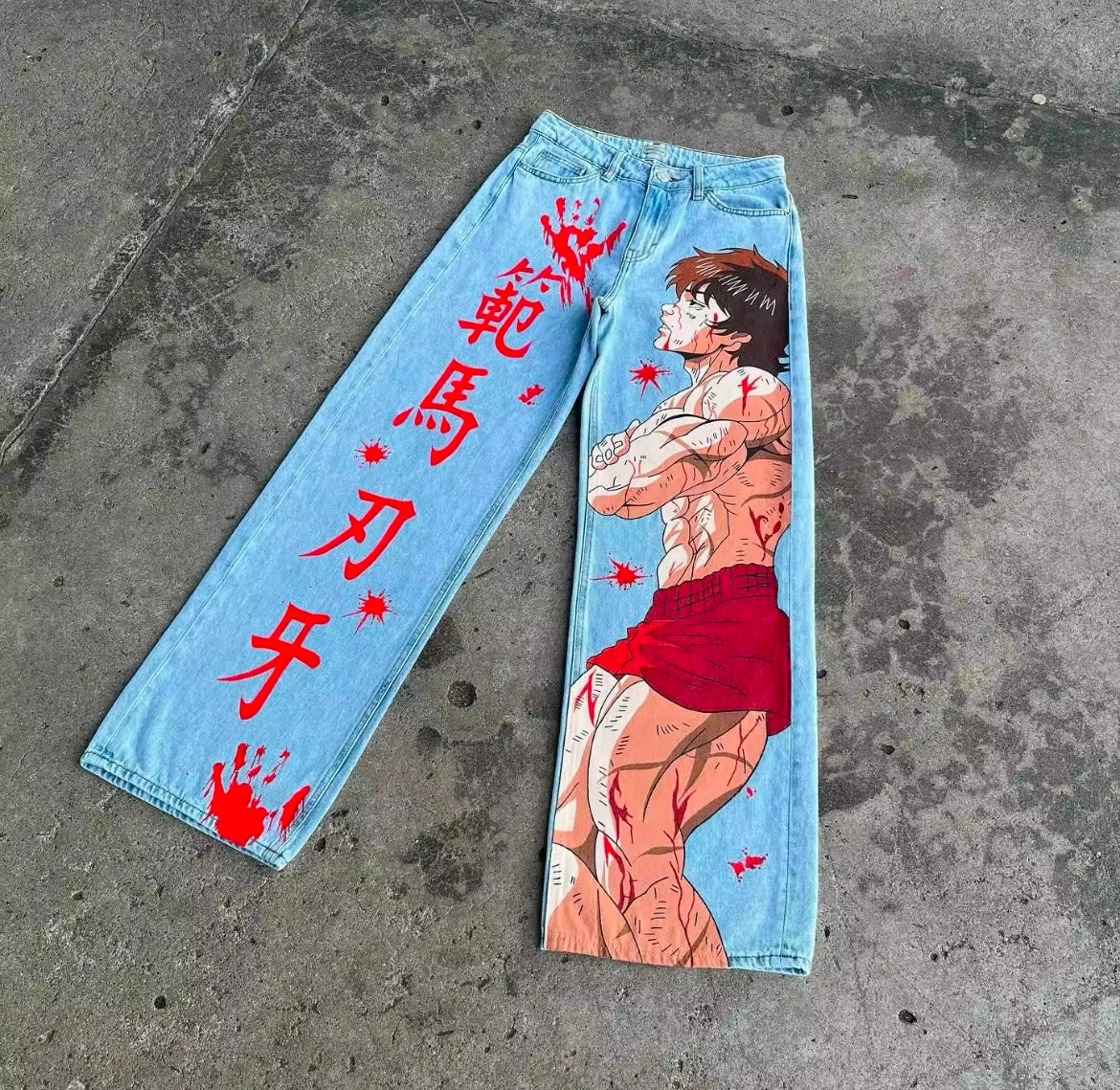 [VERY RARE] Custom Anime Baki Jeans | Rare Finds Fits