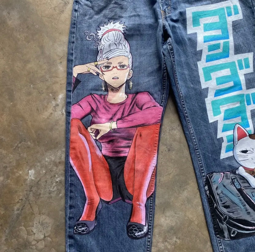 [VERY RARE] Custom Anime Granny x Granny Jeans | Rare Finds Fits