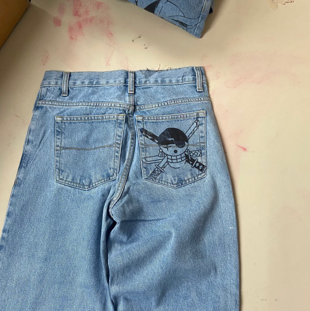 [VERY RARE] Custom Anime "Nothing Happened" Jeans | Rare Finds Fits