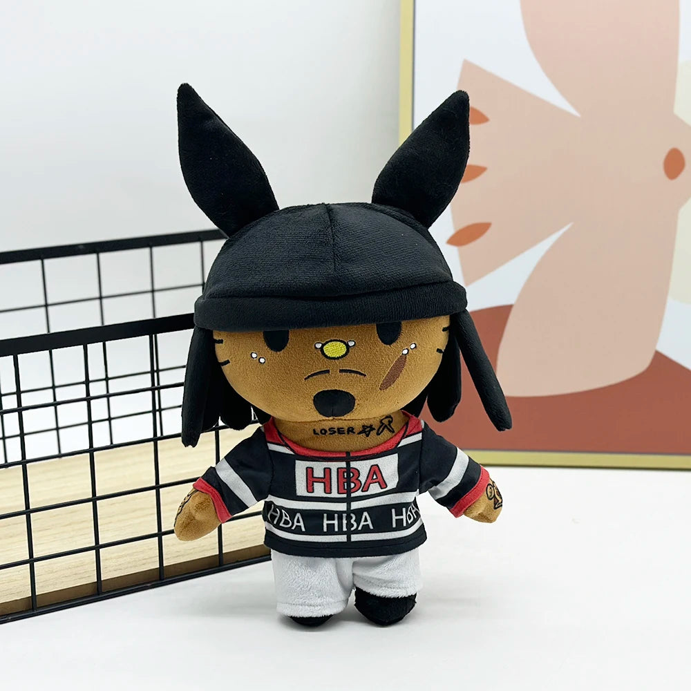 Hello Kitty Playboi Carti with Black Rabbit Hat Plush Doll Figure Stuffed Toys Cute Boys Girls Christmas Gift