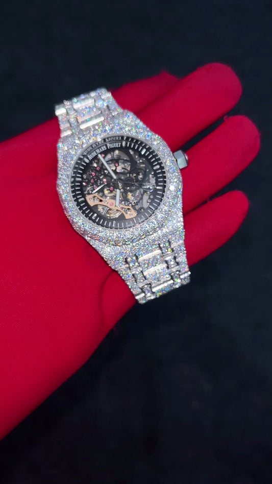 💎🧊41MM Skeleton Moissanite Diamond Movemente Japanese AP {Diamond Tester Approved] 🧊💎